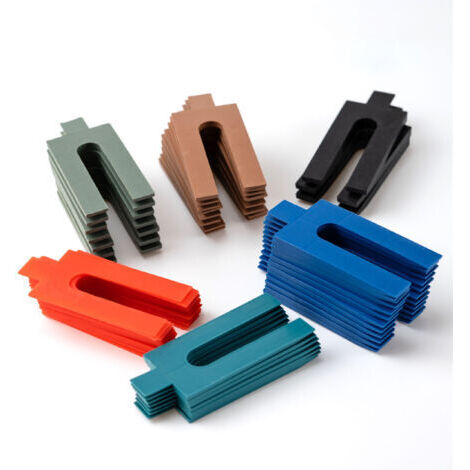 Entretoises Relaxdays, set de 144, en plastique, 6 tailles, 1-6 mm, cales de vitrage, supports, multicolores