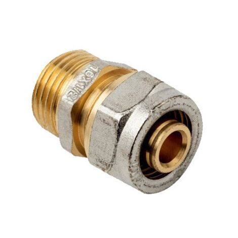 Entronque 1/2'' macho para Tubo multicapa de compresion 20 mm, sin necesidad de maquina prensadora, gris