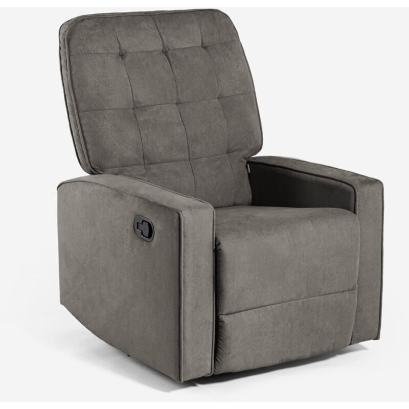 Le Roi Du Relax Dunkelgrau Entspannender Schaukelsessel Mit 360° Drehbarer Fußstütze Anita - Dunkel Grau