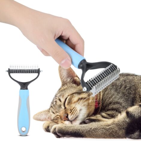 Entwirrungskamm für Hunde und Katzen, Pflegewerkzeug zur Haarentfernung, Blau