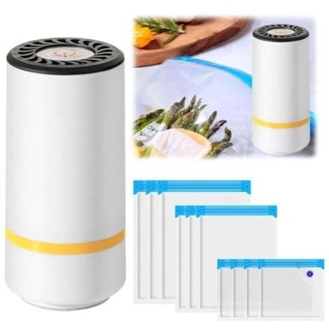 Envasadora al vacío de alimentos, mini envasadora al vacío, envasadora al vacío de cocina con 10 bolsas de vacío