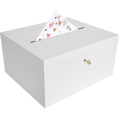 Envelope Box with Lock White 29 x 25 x 15 cm