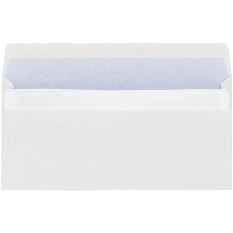 Enveloppe 110 x 220 mm budget 80 g SF auto blanche - Boîte de 500 - Maxiburo