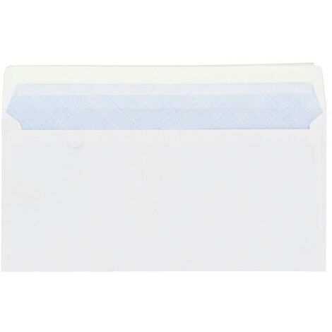 Enveloppe 110 x 220 mm budget 80 g SF bande protectrice blanche - Boîte de 500 - Maxiburo