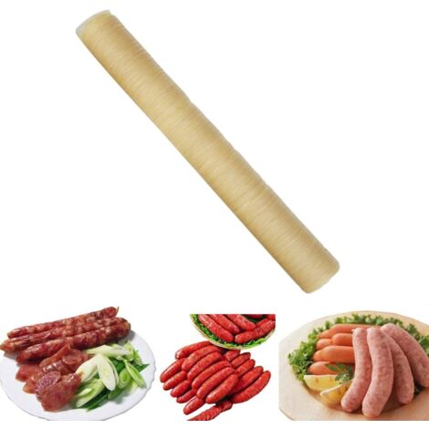 Enveloppe de collagène pour saucisson sèche de 28 mm x 14 m, gaine de remplissage pour saucisses, outil de cuisine pour la fabrication de hot-dogs