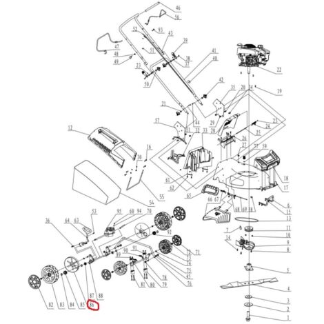 Enveloppe de la roue arrière modèles de tondeuses PG21SQN PROGREEN 055675