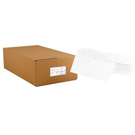 Enveloppe pour mise sous pli automatique 114 x 229 mm La Couronne 80 g avec fenêtre 45 x 100 mm blanche - Boîte de 1000