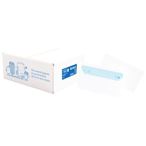 Enveloppe velin La Couronne blanche - 110 x 220 mm - format DL - sans fenêtre - Boîte de 500