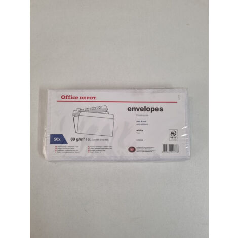 Enveloppes blanches auto-adhésives DL - OFFICE DEPOT