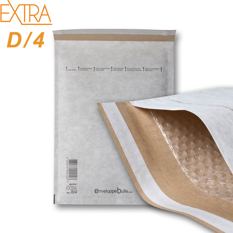 Lot de 50 Enveloppes à bulles EXTRA D/4 format 180x265 mm