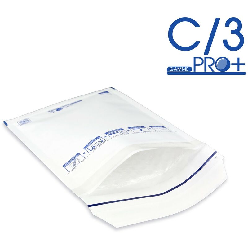 Lot de 200 Enveloppes à bulles pro blanches C/3 format 140x215 mm