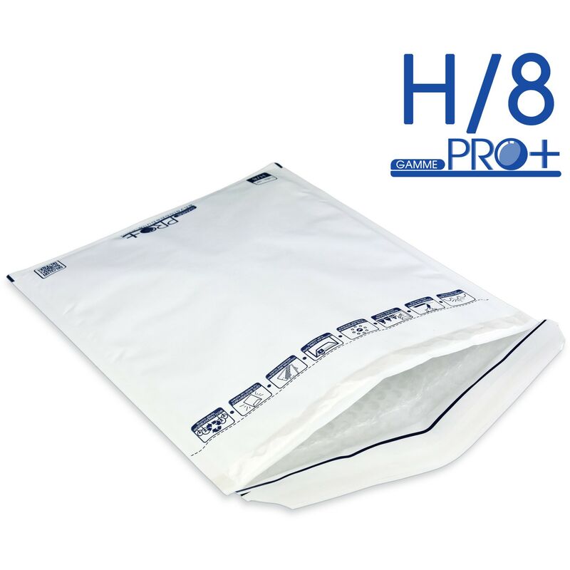 Lot de 50 Enveloppes à bulles pro blanches H/8 format 260x360 mm
