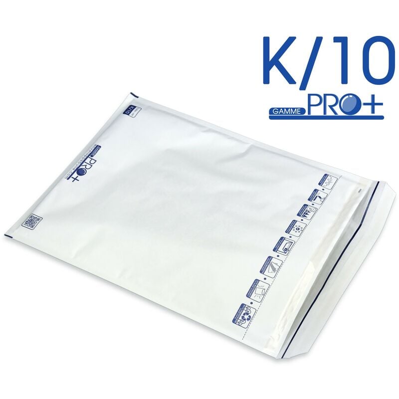 Lot de 50 Enveloppes à bulles pro blanches K/10 format 340x470 mm