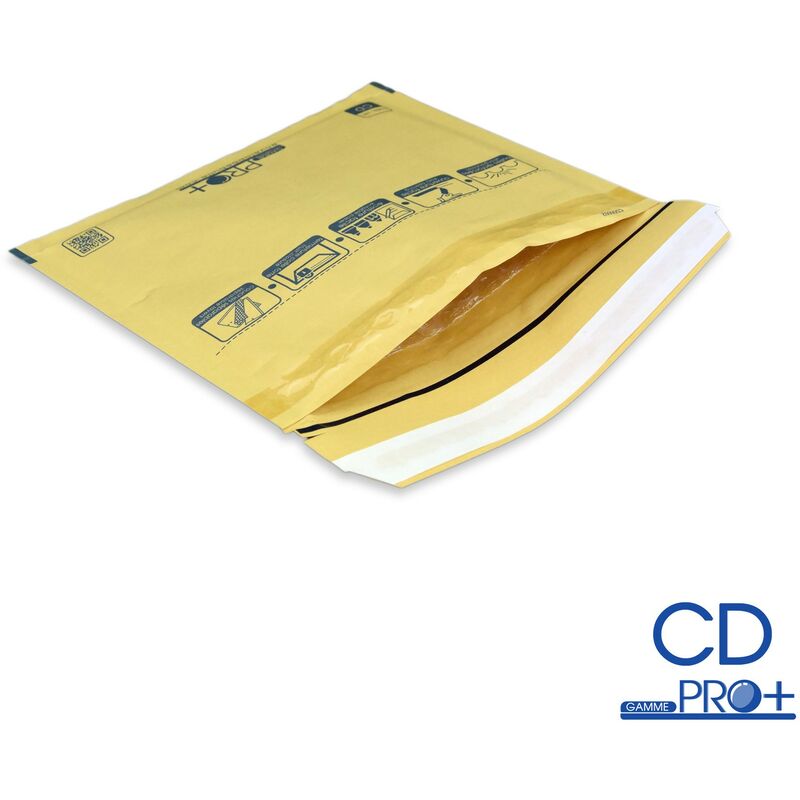 Lot de 100 Enveloppes à bulles pro marron cd format 145x175 mm