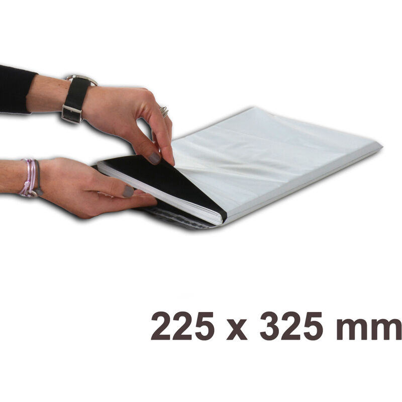 Lot de 100 Enveloppes plastiques blanches opaques FB02 - 225x325 mm