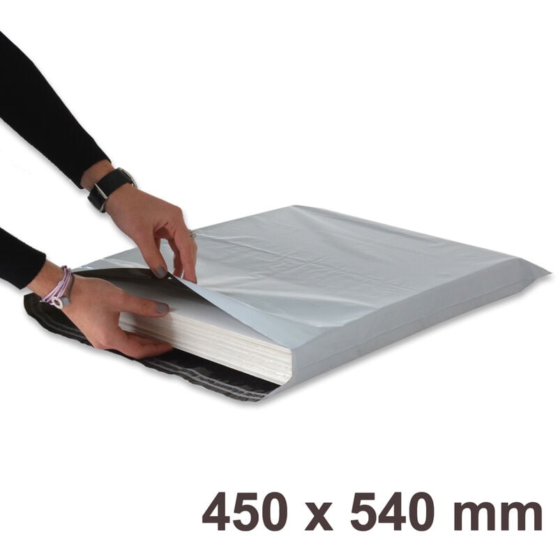 Lot de 50 Enveloppes plastiques blanches opaques FB07 - 450x550 mm