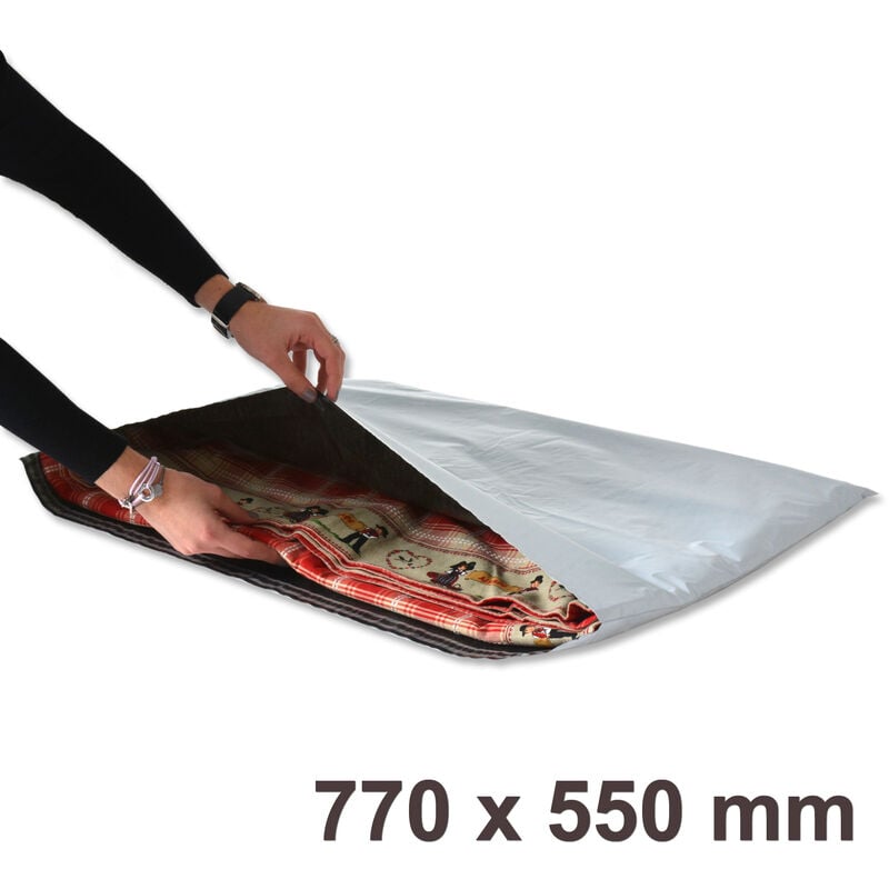 Lot de 100 Enveloppes plastiques blanches opaques FB08 - 770x550 mm