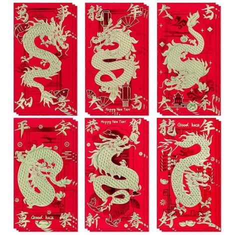 Enveloppes rouges du Nouvel An chinois Dragon 2024--