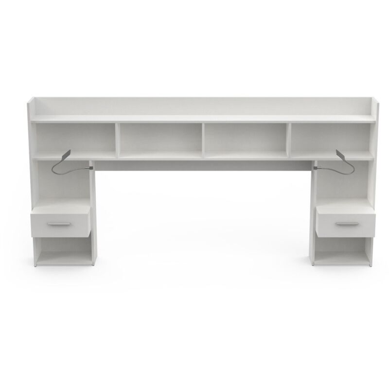 Environnement de lit 140 cm blanc perle seattle