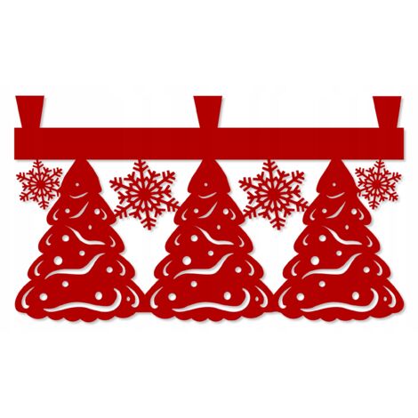 Envy Snowy Christmas Syrup, cortina, patchwork navideño 60x35 rojo