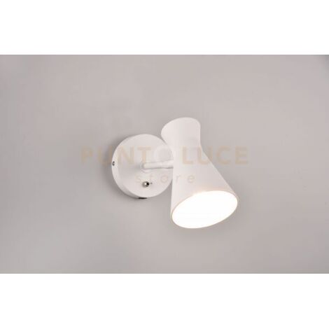 ENZO APPLIQUE DOPPIO CONO METALLO BIANCO H. 16,5CM  1 LUCE ATTACCO E27