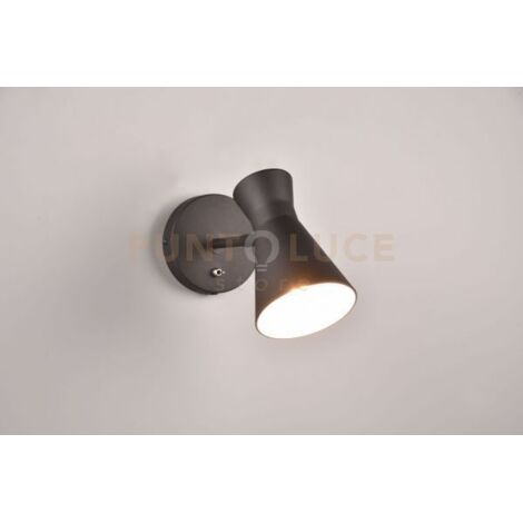 ENZO APPLIQUE DOPPIO CONO METALLO NERO H. 16,5CM 1 LUCE ATTACCO E27