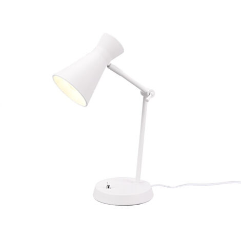 ENZO LAMPADA DA TAVOLO DIFFUSORE DOPPIO CONO METALLO BIANCO H. 50CM 1 LUCE ATTACCO E27