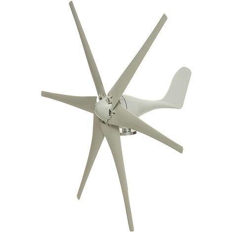 Eolienne de jardin résidentielle horizontale 800W 6 pales en fibre de nylon (blanc, 24V sans controleur)