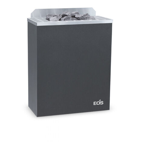 Eos Gracil W 7,5 kW finnischer Saunaofen Elektrischer Wandofen Anthrazit-Perleffekt