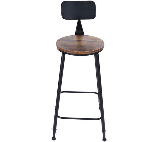Eosnow 1 paire de tabourets de Bar avec dossier, chaise industrielle en fer forgé pour maison, Pub, Restaurant, café