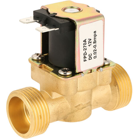 Eosnow 1 Stück DC12V G3/4 normal geschlossenes elektrisches Magnetventil aus Messing für Wasser