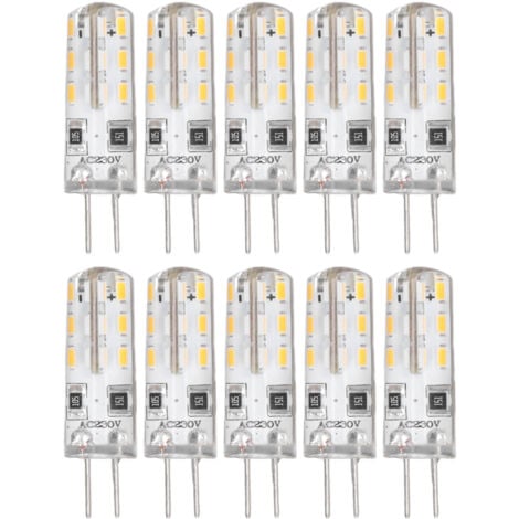 Eosnow 10 pz G4 LED lampadine Bi Pin Base silicone bianco caldo 3000K 1.5W AC220V 110LM sostituzione lampadine paesaggio