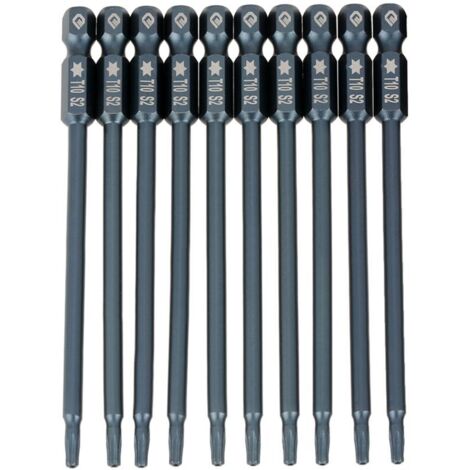 Eosnow 10-teiliges T10 Innensechskant-Kreuzschlitz-Schraubendreher-Bit-Set 100 mm