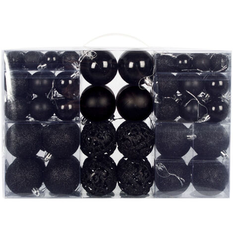 Eosnow 100pcs Weihnachts -Kugel -Ornamente Baumdekorationen Hängende Bälle für Urlaubsfeier Hochzeitsdekoration Schwarz
