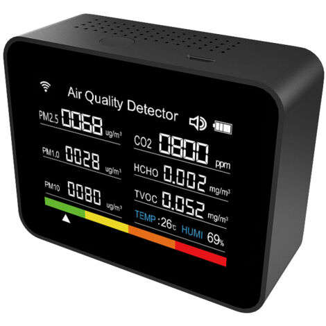 Eosnow 13 in 1 für Tuya WiFi Intelligent Luftqualitätstester Innenraum CO2 -Detektor CO2/TVOC/PM2.5/PM1.0/PM10/TEMPERT/FURTIDITY/DATUM/DATUM/ALARM/TIMER/STOPSWATCH SUPPEN REMOTE App Control Alarm Func