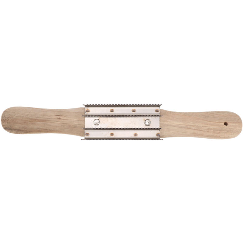 Image of Eosnow 15 -Zoll -Buffing -Rad Rake mit Holzgriff zum Entfernen von Verbindungsrückständen Metall