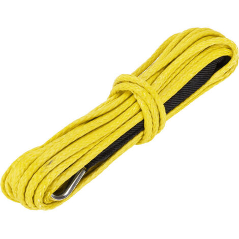 Eosnow 15M Synthetic Rope, 7700LBS, Nylon Replacement Winch Cable for Smittybilt SUV Truck ATV UTV (Yellow)