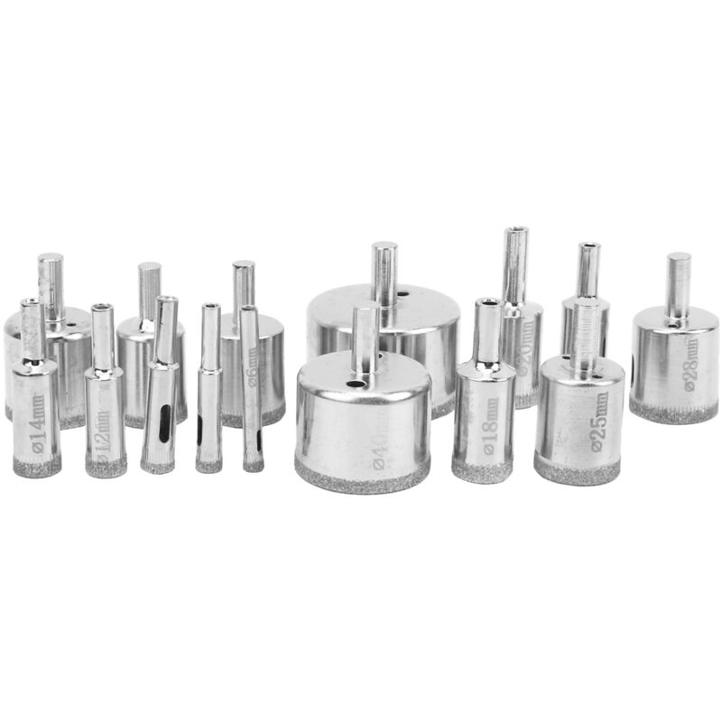Image of Eosnow 15pcs Set Diamond Bohrer Bitloch Säge Marmor Keramikglas Schneidwerkzeug 650 mm 0,2-2,0 Zoll