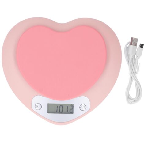 Eosnow 1G Genauigkeit digitaler Küche Skala 5 kg Haushalt kleiner Herzform wiederaufladbares Essen zum Kochen des Backens