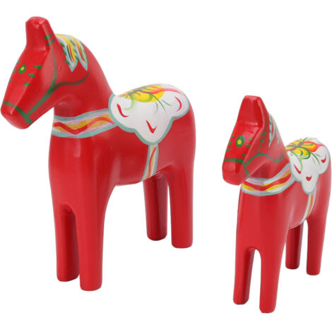 Eosnow 1PAIR in legno Svedese Dala Horse Dalecarlian Statua Figurina per ornamenti Dichiarazione