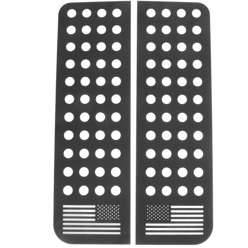 2 pièces autocollants de fenêtre de porte arrière en alliage d'aluminium panneau de verre garniture drapeau bande autocollant remplacement pour Jeep