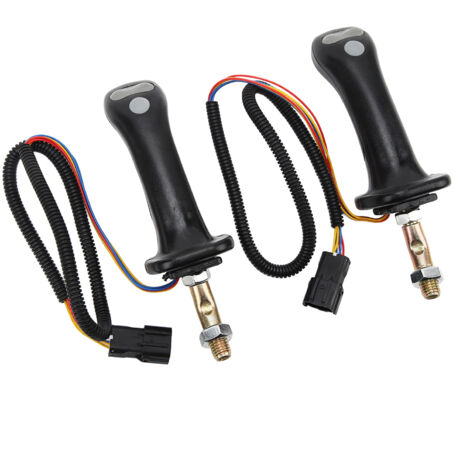 Eosnow 2 Stück 3-Tasten-Bagger-Joystick-Griffe 6-polige Aluminiumlegierung für Doosan DH DX150 215 225 300 370-9C