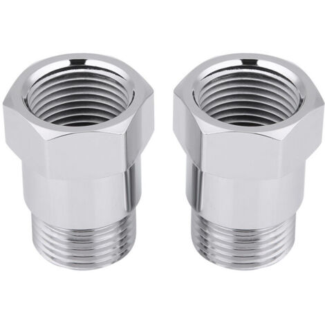 Eosnow 2 Stück 32 mm M18 1,5 O2 Sauerstoffsensor-Verlängerungsadapterstecker Silber