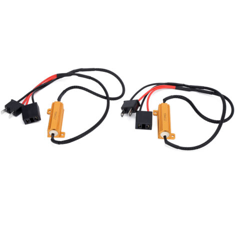 Eosnow 2 Stück H7 LED-Decoder 50 W 6 Ohm Lastwiderstand Blitzfehlerfreier Unterdrücker für Autoscheinwerfer-Blinker