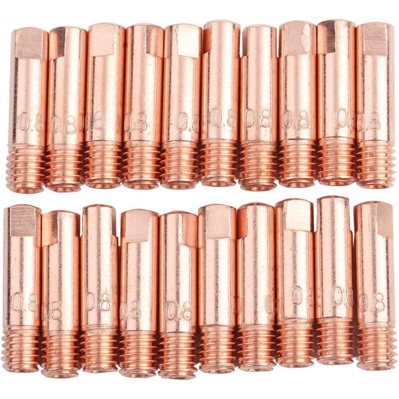 Image of 20pcs Kupferkontaktspitze für 15Ak MIG/Mag -Schweißbrenner Verbrauchsmaterialien (0,8 mm) - Eosnow