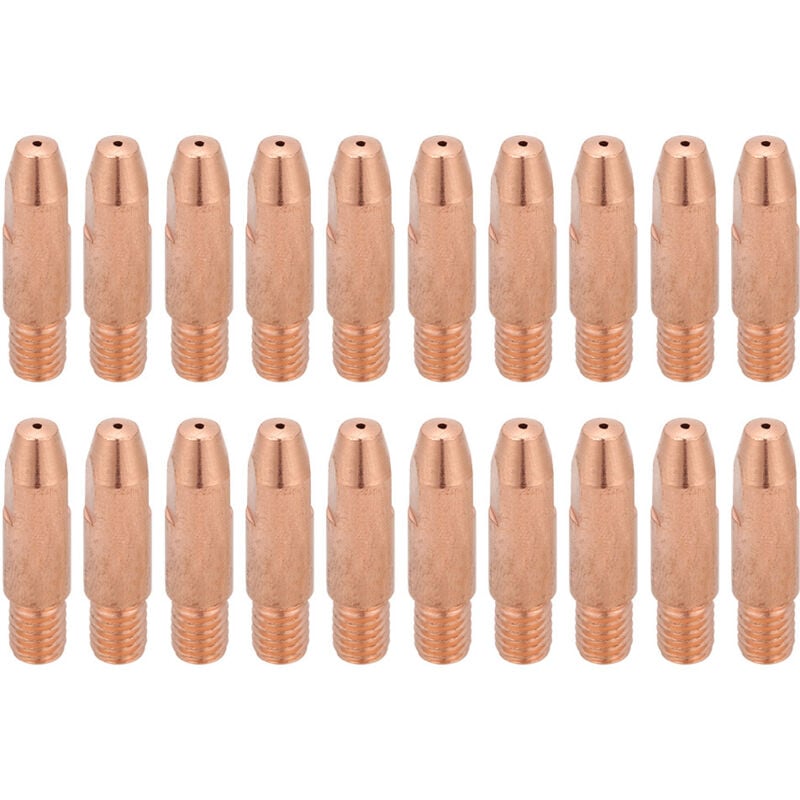Image of Eosnow - 20pcs Kupferkontaktspitze M6 für Binzel 24 kd MIG/Mag -Schweißbrenner (1,0 mm)