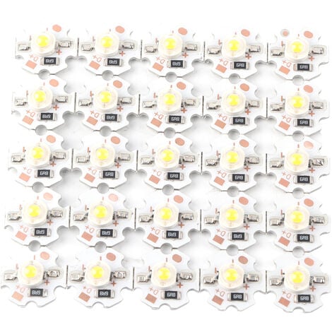 Eosnow 25Pcs LED Perles De Lampe 5V LED Puces 200LM 1W Haute Puissance SMD LED Lampe Puce Ampoule pour Home Studio Exposition Foodlight/Spot Ampoule Remplacement(Blanc chaud 3000-3200K)