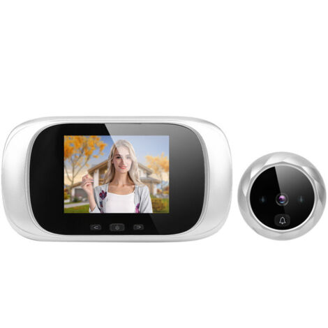 Eosnow 2,8-Zoll-TFT-LCD-Türspion, IR-Nachtsicht, Kamera mit zyklischer Datenspeicherung, Ding-Dong-Türklingel, intelligentes Zutrittskontrollsystem, Silber