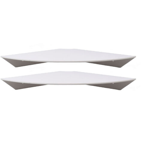 Eosnow 2pcs Wandhalterung schwimmende Eckregale viertel rund hängen für Schlafzimmer Wohnzimmer Duschbad weiß