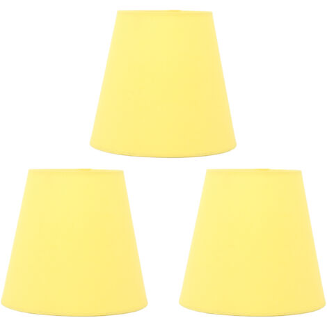 Eosnow 3 pièces abat-jour en tissu innovant E14 Type d'intervention abat-jour en tissu moderne cache-poussière pour chambre à coucher chevet jaune
